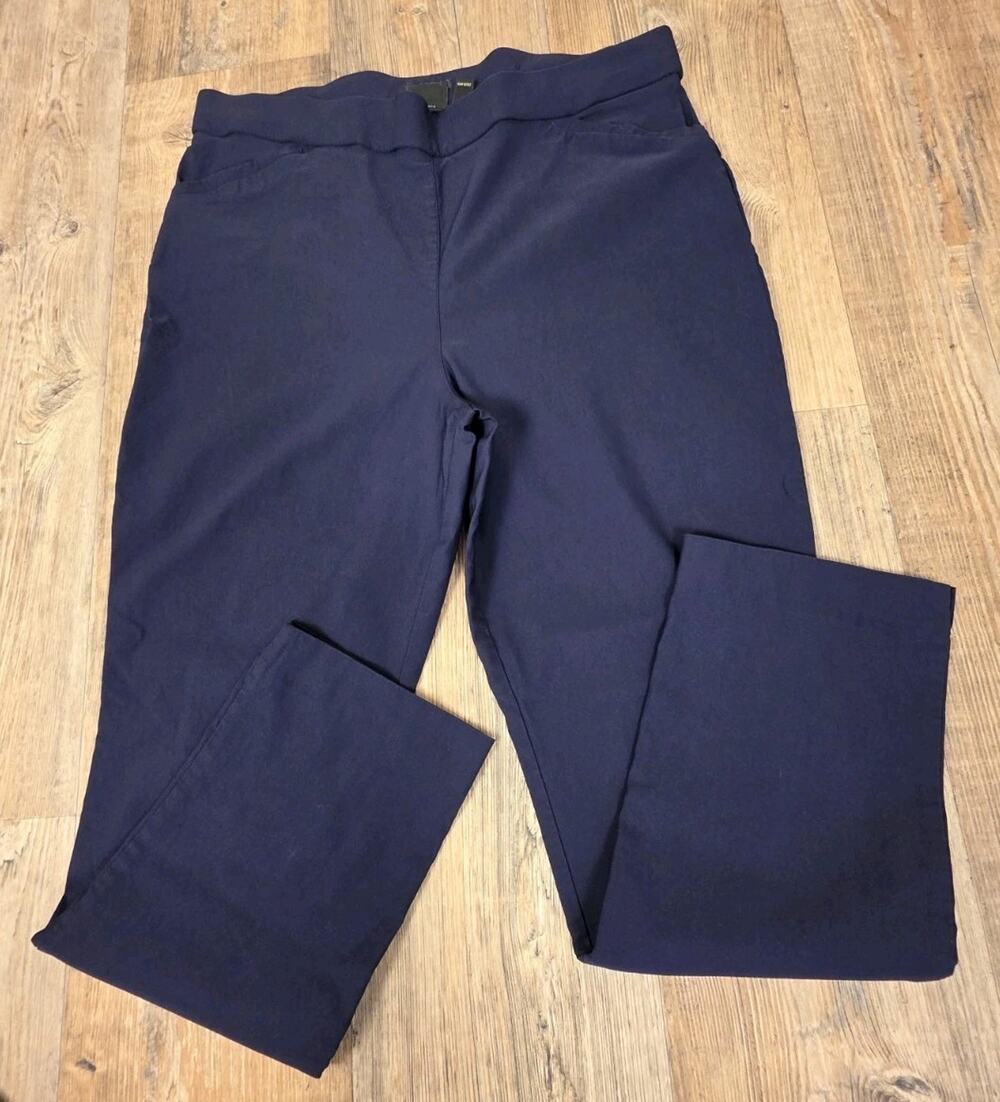 Worthington Petite Women's 18P Pull On Skinny Pants Navy Stretch Pockets Classic